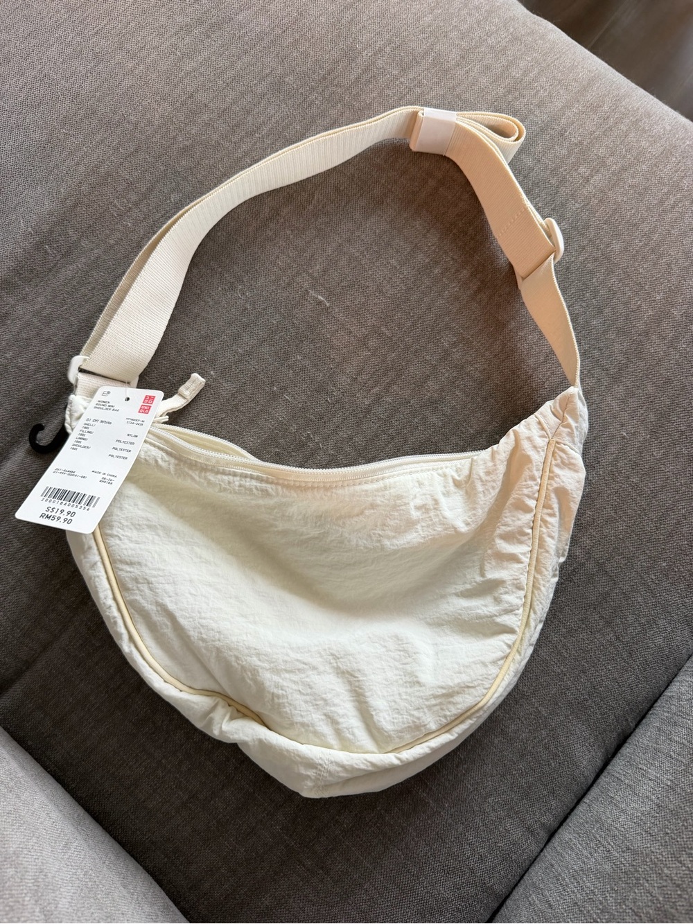 UNIQLO Cream/Beige Crossbody Bag with Adjustable Strap